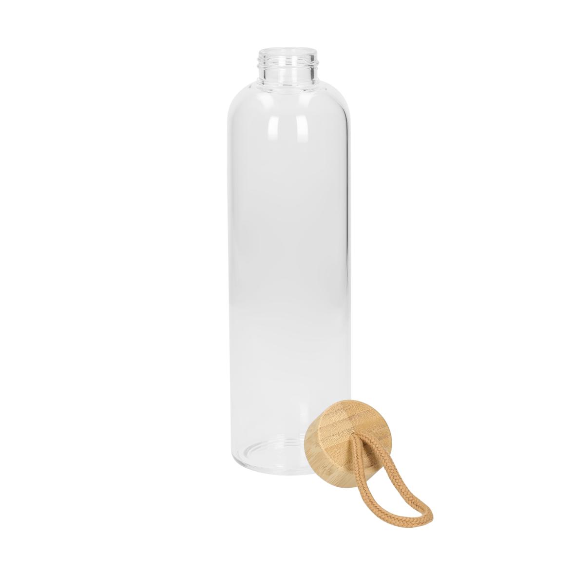 Trinkflasche aus Glas mit Hülle 1,0 l mit Bambus-Deckel - elasto