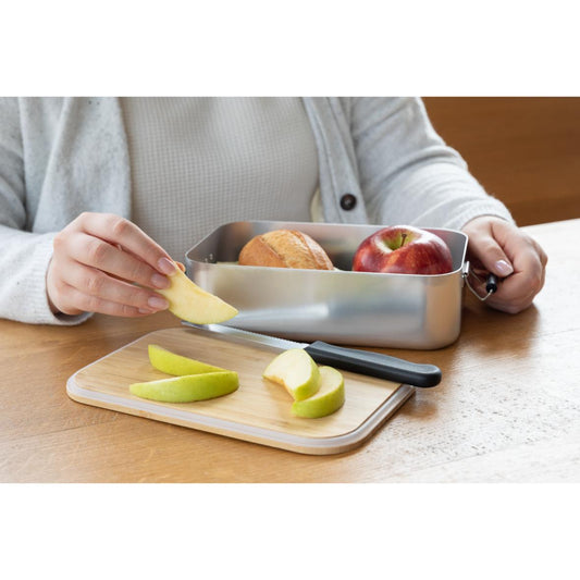 Große Aluminium Vorratsdose und Lunch-Box mit Bambus-Deckel 23 cm - elasto