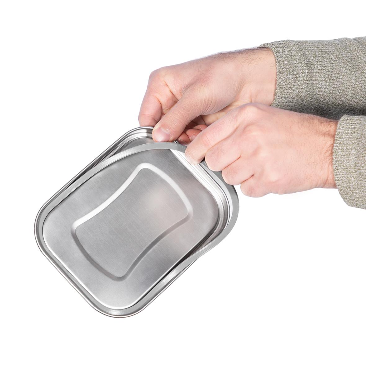 Edelstahl Vorratsdose und Lunch-Box mit integrierter Trennung 17 cm - elasto
