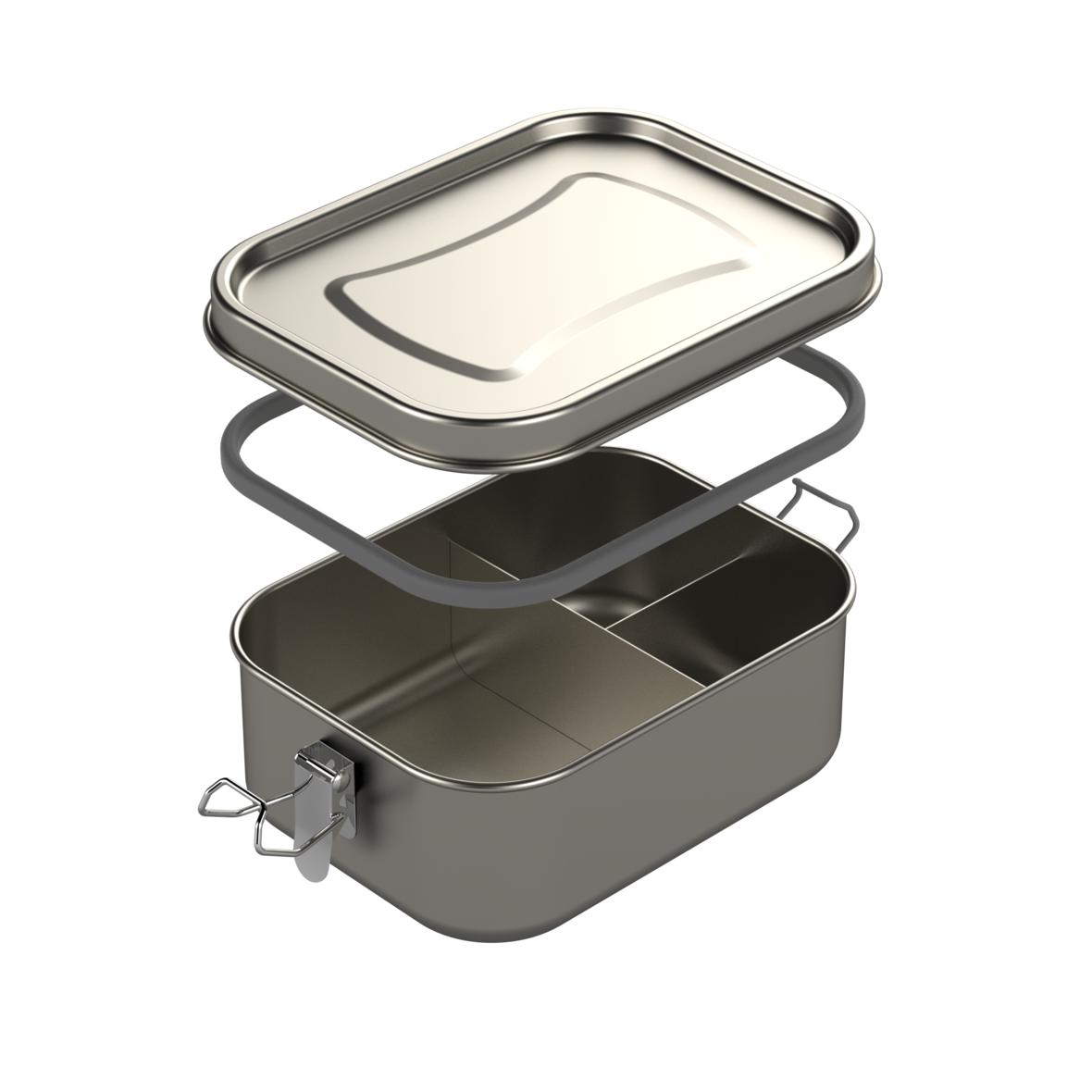 Edelstahl Vorratsdose und Lunch-Box mit integrierter Trennung 17 cm - elasto