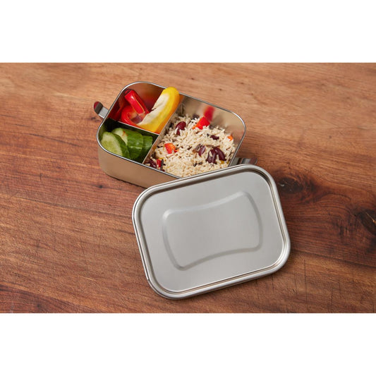 Edelstahl Vorratsdose und Lunch-Box mit integrierter Trennung 17 cm