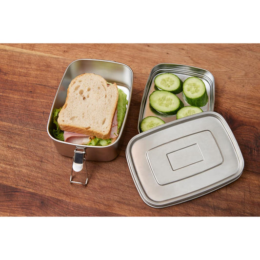 Große Edelstahl Vorratsdose und Lunch-Box mit 2 Etagen 19 cm - elasto