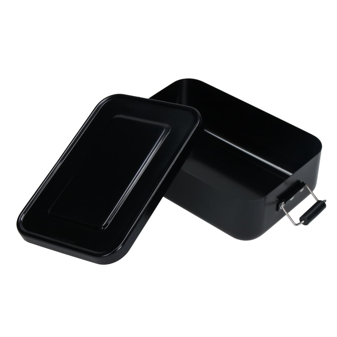 Aluminium Brot- und Lunch-Box in Matt-Schwarz 18 cm - elasto