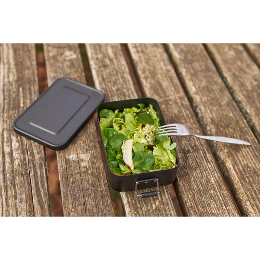 Aluminium Brot- und Lunch-Box in Matt-Schwarz 18 cm - elasto