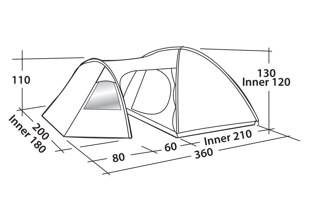 Easy Camp Eclipse 300, 3 Personen Zelt Abmaße