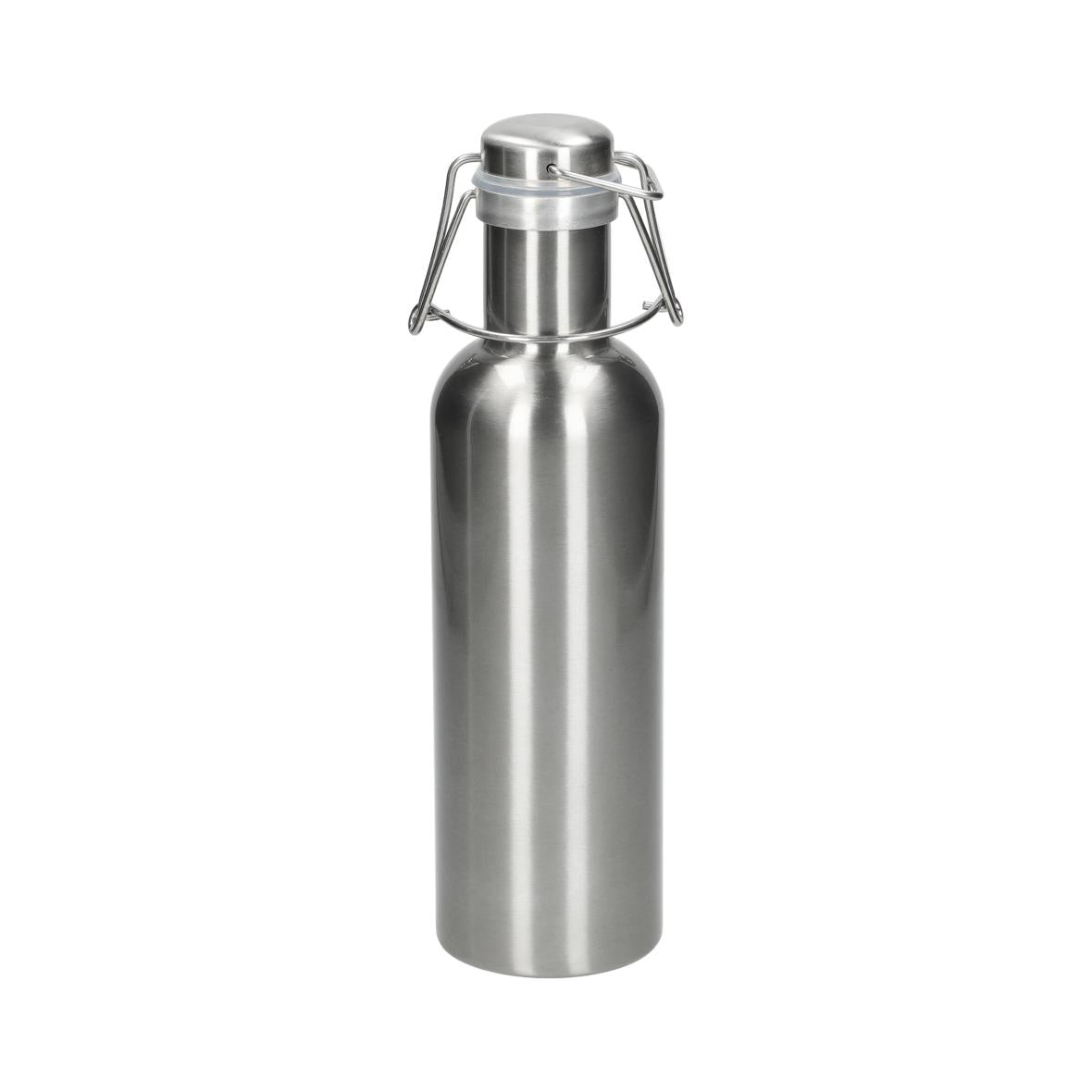 Edelstahl Trinkflasche 0,8 l mit Bügelverschluss sicher verschlossen