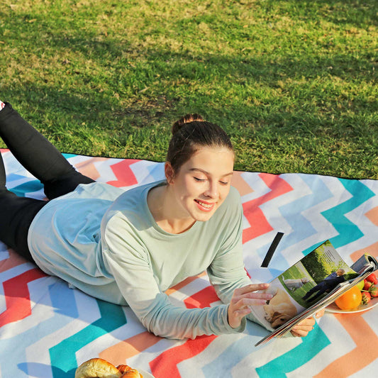 Picknickdecke rote Wellen - Outdoorbird