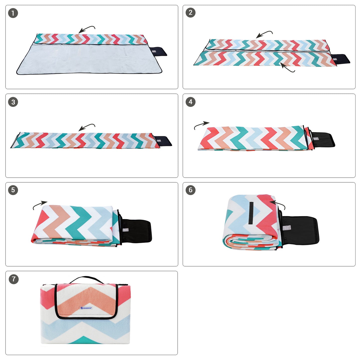 Picknickdecke rote Wellen - Outdoorbird