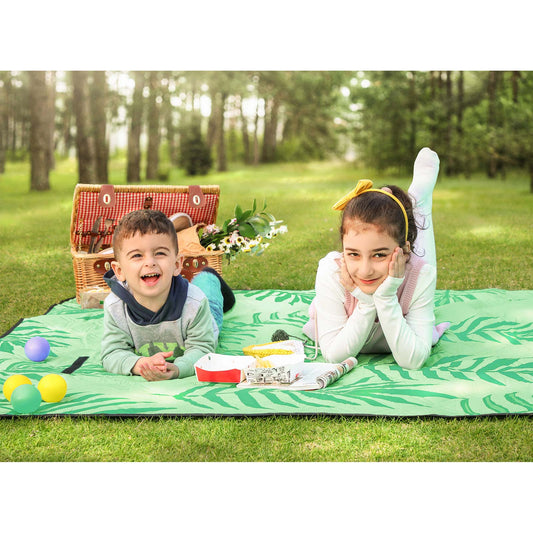 Picknickdecke grün mit tropischem Farn - Outdoorbird