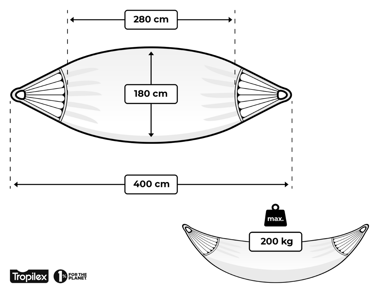 Hängematte 'Fine' Grün - Tropilex