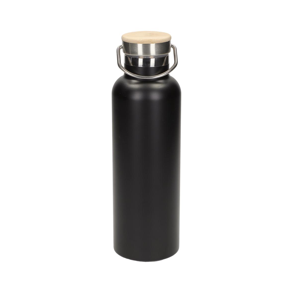 Edelstahl Trinkflasche doppelwandig 0,7 l - schwarz - elasto