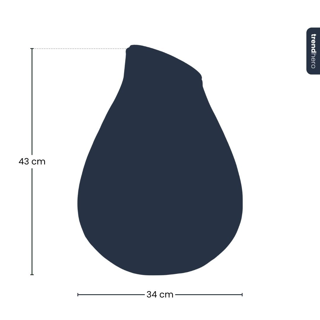 Leeres Flaschengarten-Glas „Drop XXL“ mit Naturkorken, 43 × 34 cm – Silhouette zum Größenvergleich