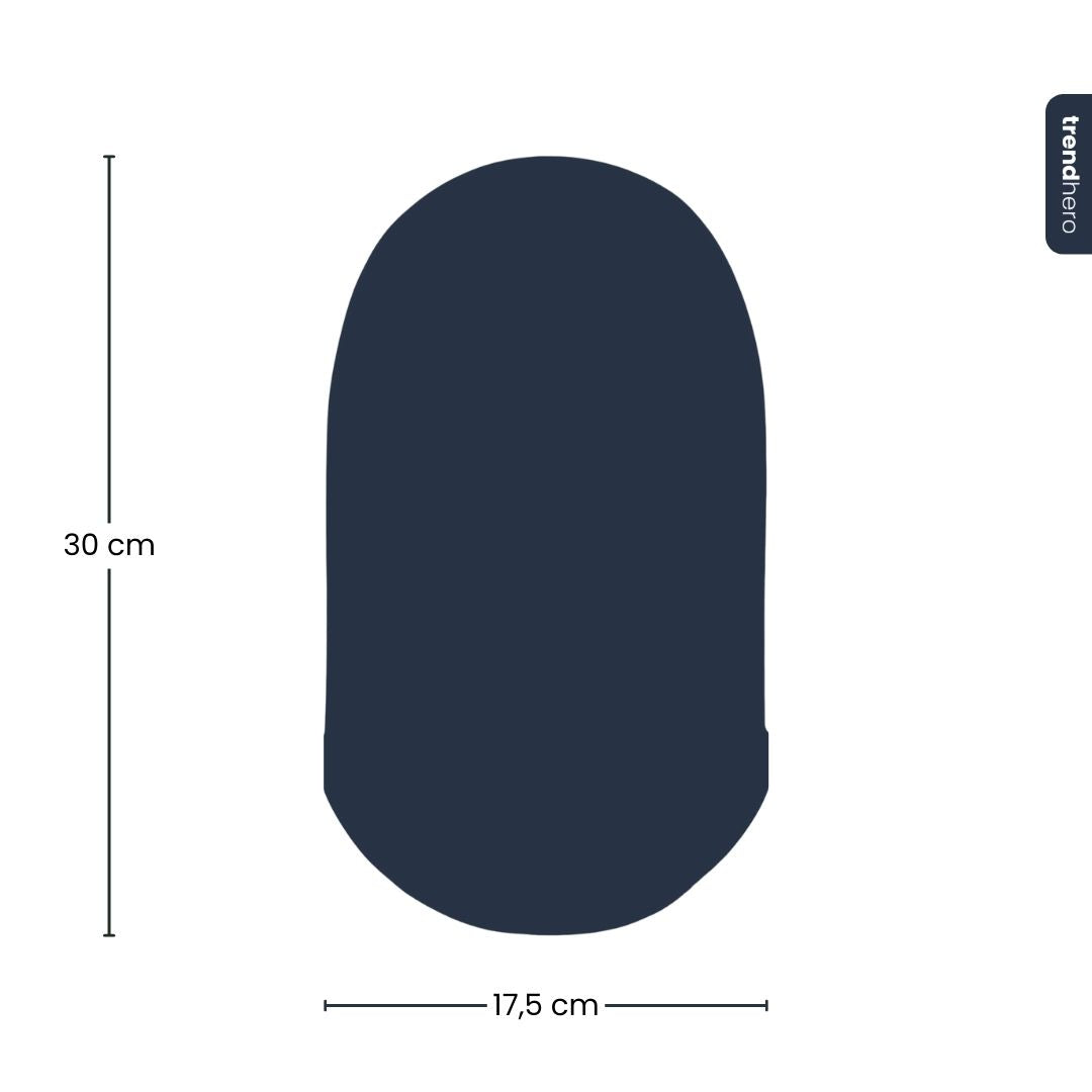 Leeres Flaschengarten-Glas „Egg XL“ mit Glaskuppel, 30 × 17,5 cm – Silhouette zum Größenvergleich