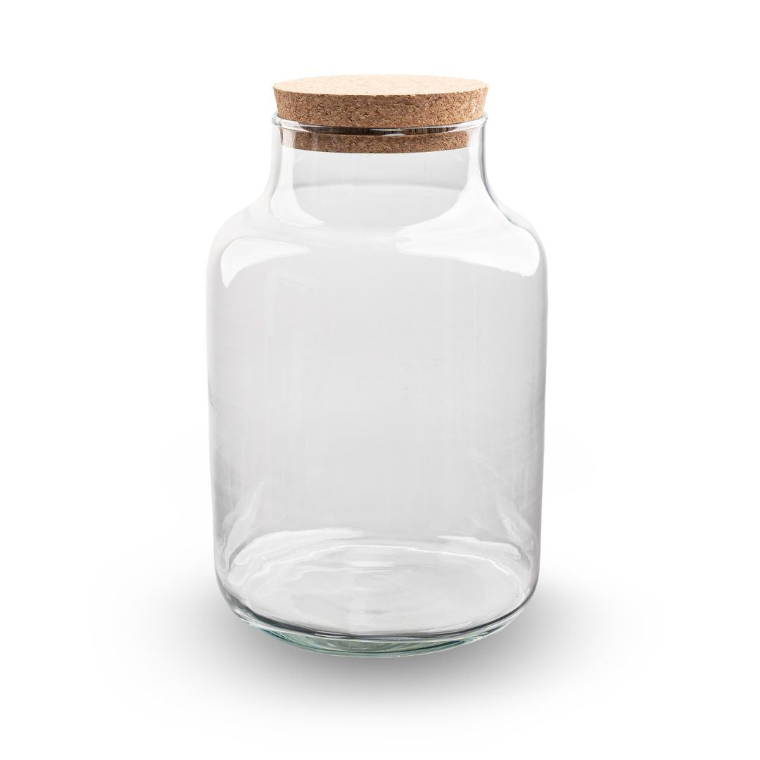 Flaschengarten-Glas „Milky“ mit Korken – leer (30 cm) - Urban Jungle