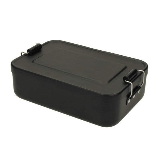 Aluminium Brot- und Lunch-Box in Matt-Schwarz 18 cm