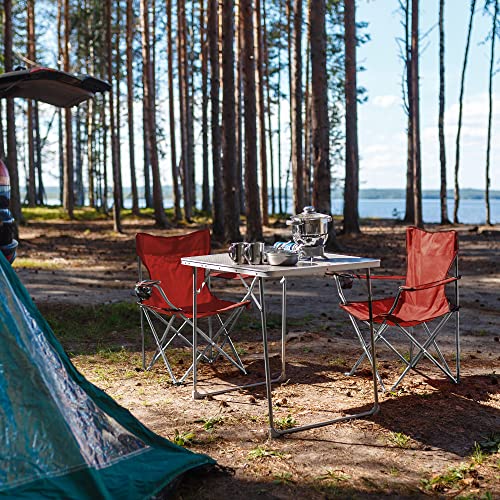 camping zelt klappbar Campingstuhl 2er Set klappbar- rot