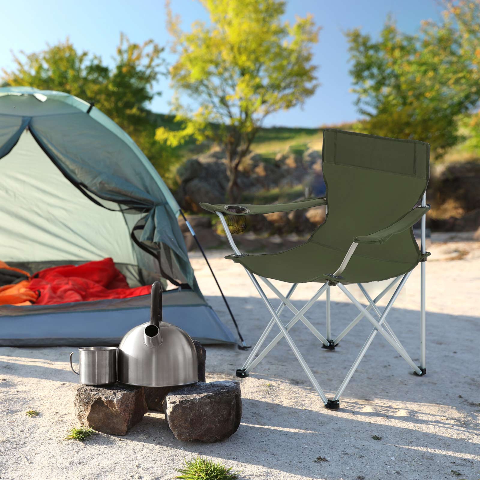 campingstuhl 2er Campingstuhl 2er Set klappbar- grün