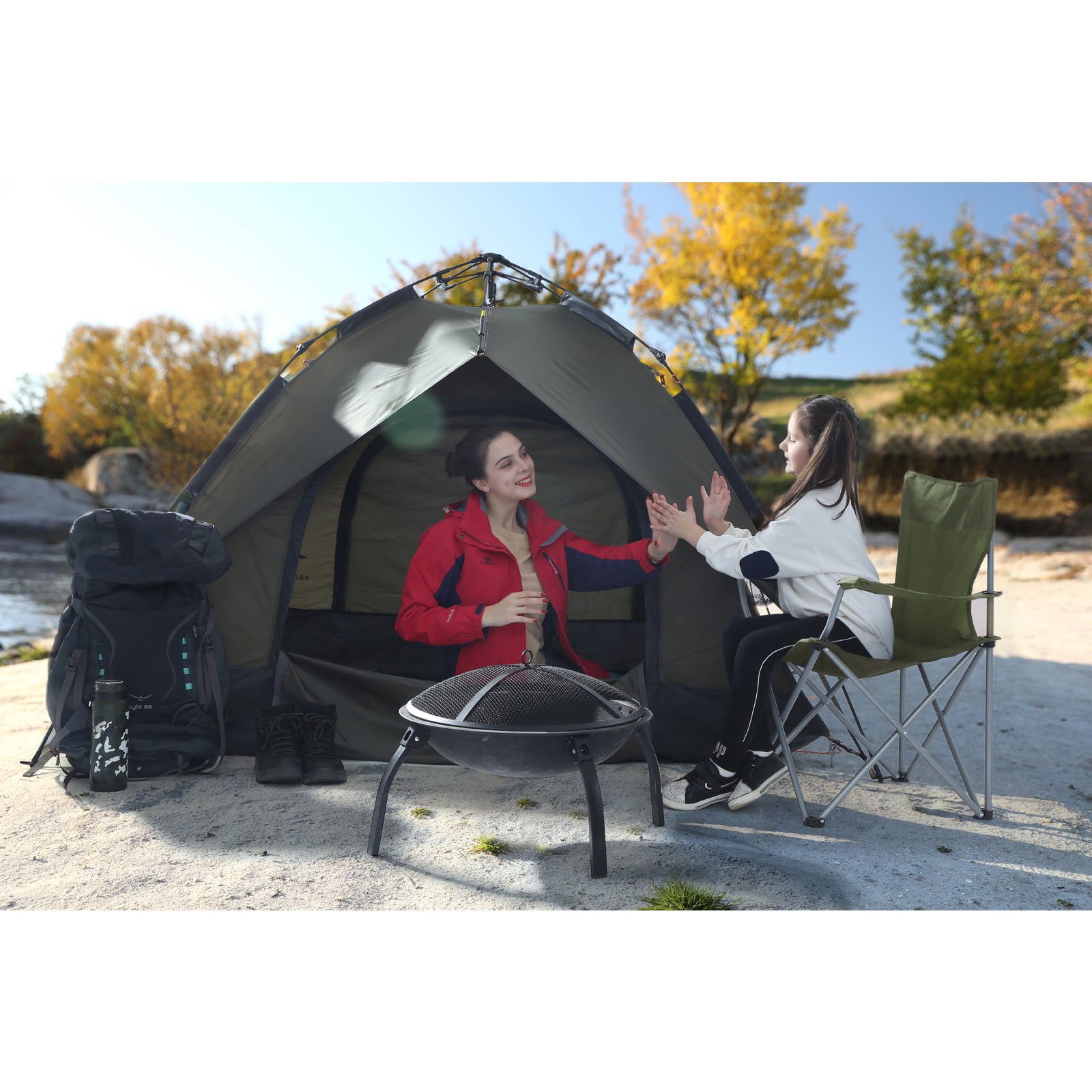 campingstuhl bis 120 kg Campingstuhl 2er Set klappbar- grün